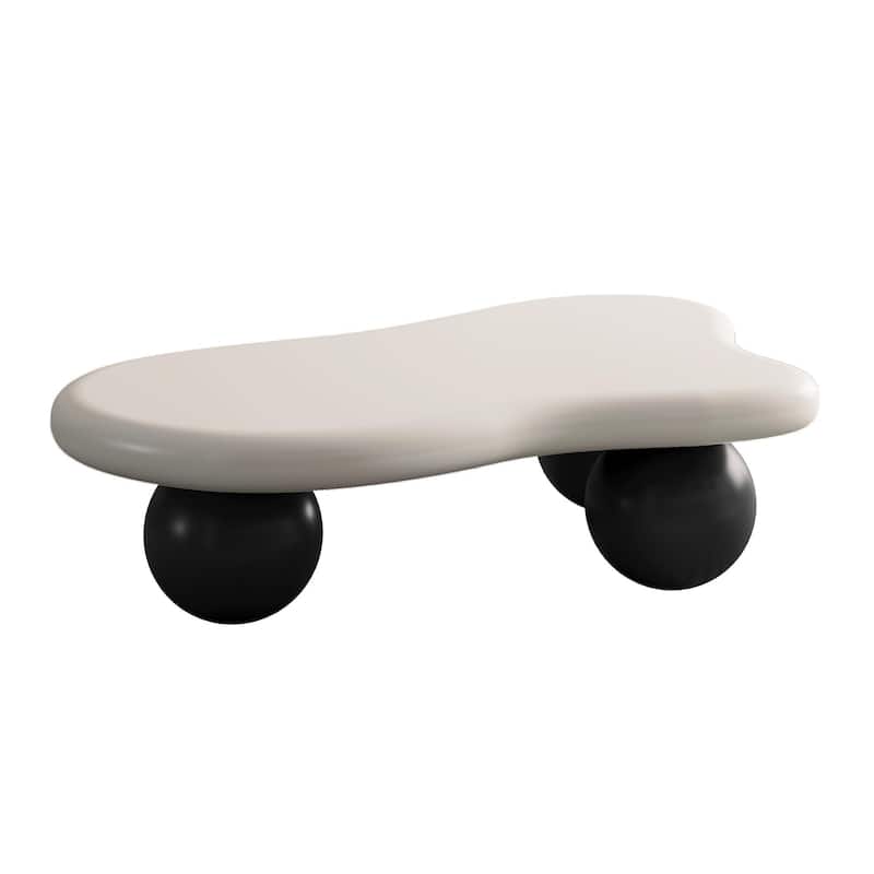 Modern Minimalist Cloud Coffee Table with Wood Legs for Bedrooms, Living Rooms and Lounges