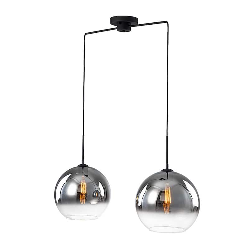 Minimalist Modern 2-Light Hand-blown Gradient Mirror Glass Pendant - 32.3 in