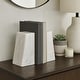 preview thumbnail 19 of 26, Modern Bookends with Marble Finish for Home or Office Decor - Set of 2, 6"