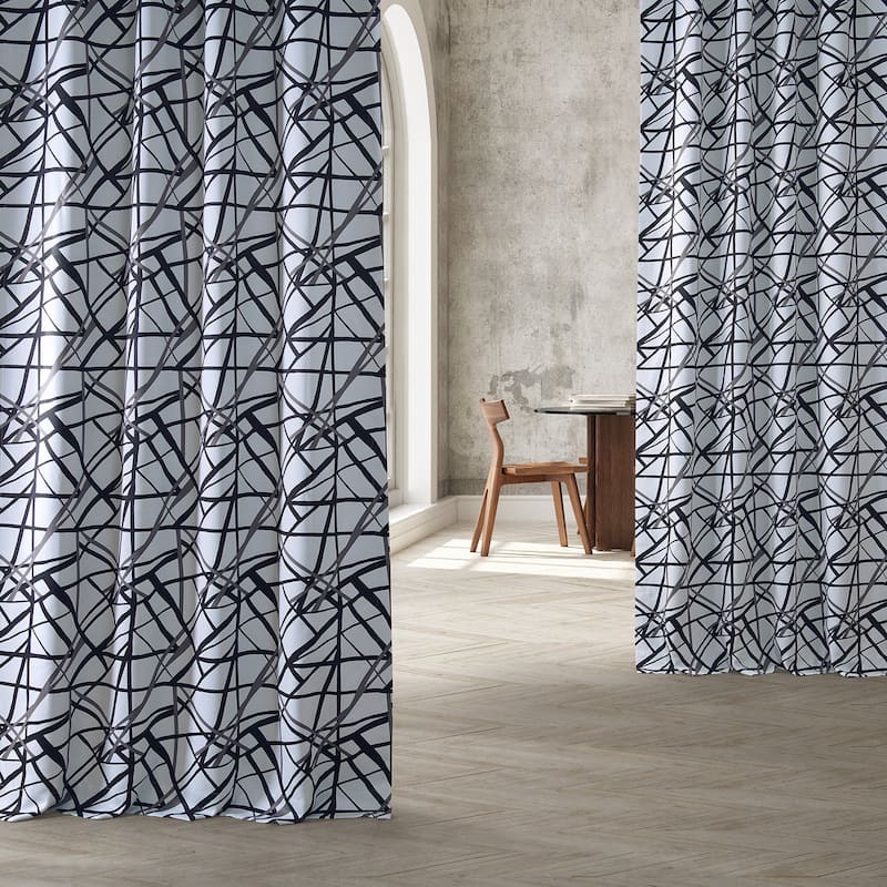 Exclusive Fabrics Gridlock Blackout Room Darkening Curtain Panel Pair (2 Panels)