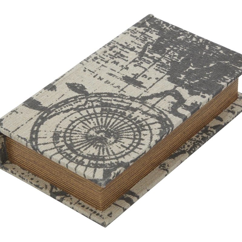 Faux Leather or Linen Fabric Book Storage Box - Set of 3 White, Beige, Black, Red or Light Gray - Roche River Decor
