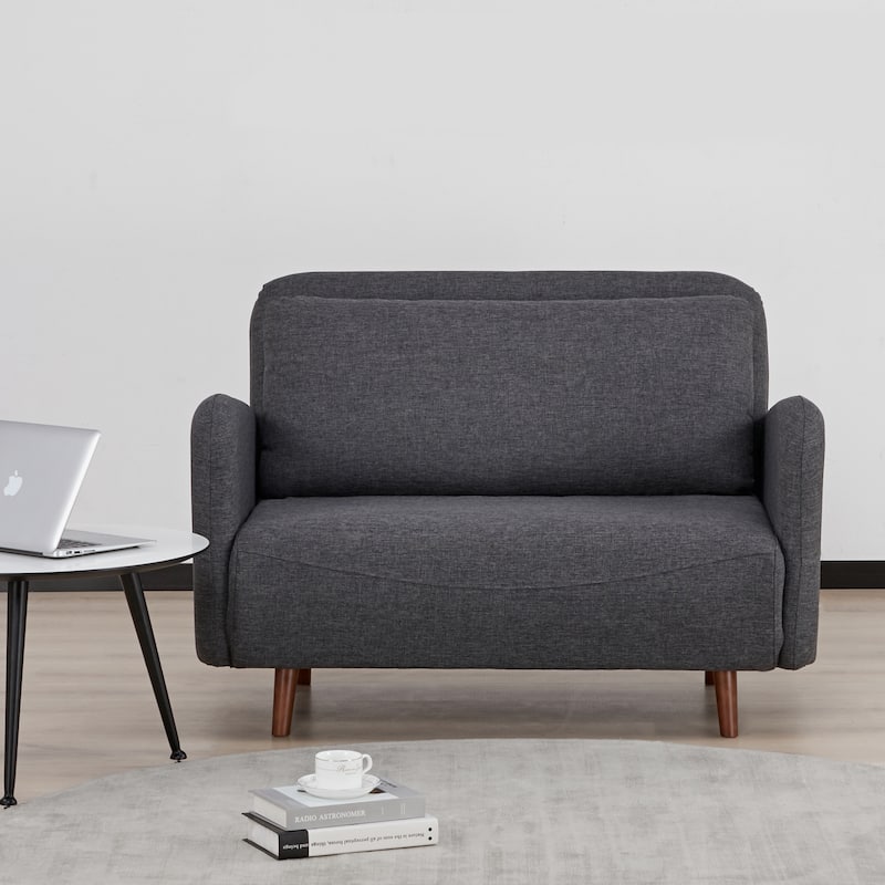 Artdeco Home - Boston & Cypress Convertible Futon Chair - Faux Linen Dark Gray - Chair