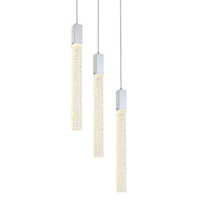 Elegant Lighting 2067D16 Weston 3 Light 16" Wide LED Crystal Multi - Chrome