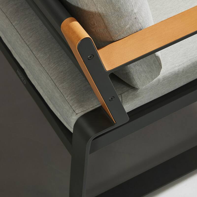 HIGOLD Denea Aluminum Patio Conversation Set, Outdoor Furniture Sofa with Coffee Table