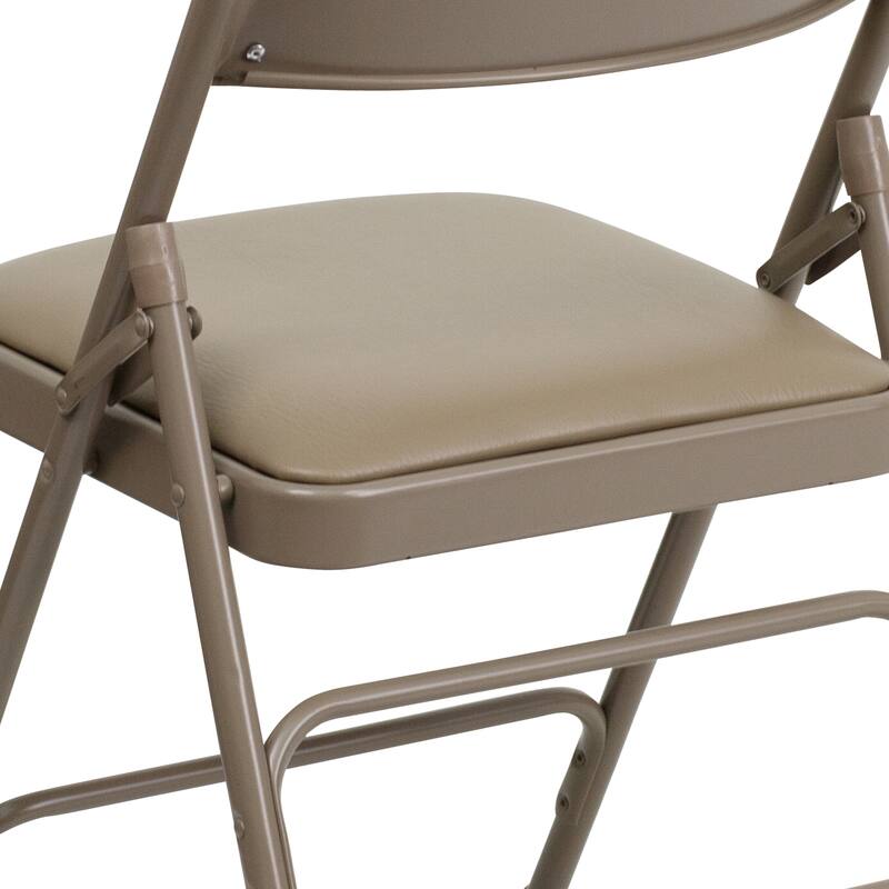 4 Pack Curved Triple Braced & Double Hinged Metal Folding Chair