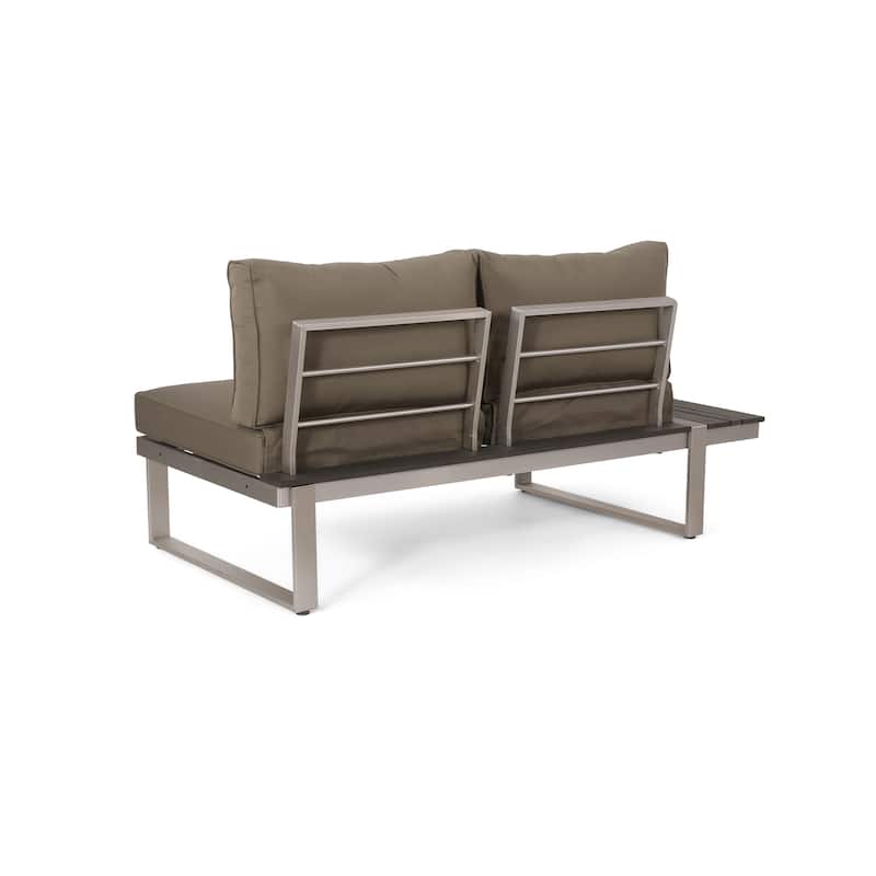 Roomfitters 5-Seater Outdoor Sofa Set, Weather-Resistant Cushioned Patio Seating, Modern Metal Frame