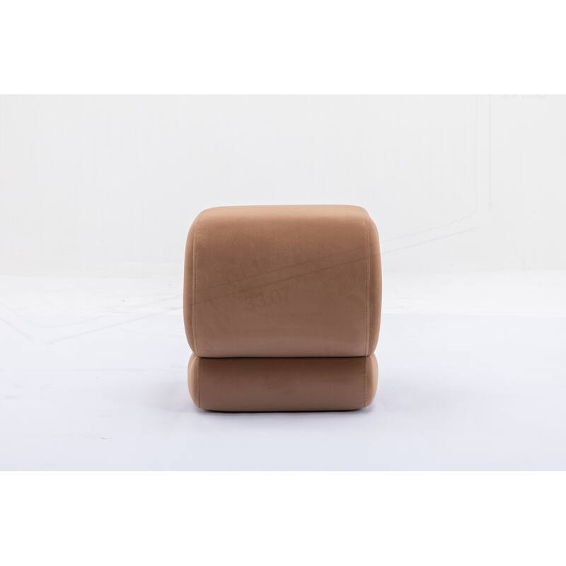 S-shape Velvet Fabric Ottoman Makeup Stool