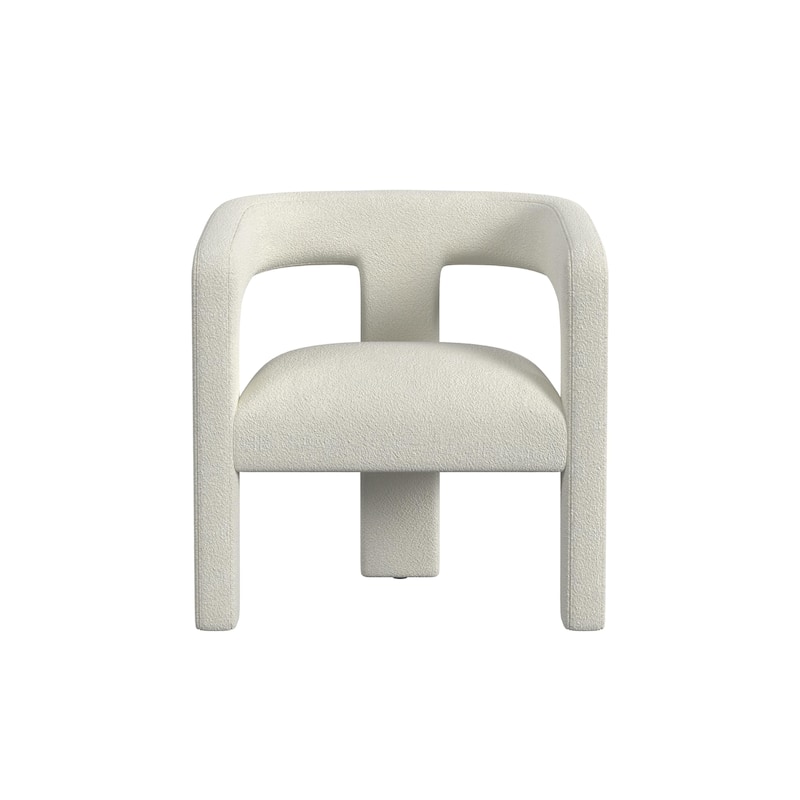 HomePop Upholstered Barrel Accent Chair - White Boucle