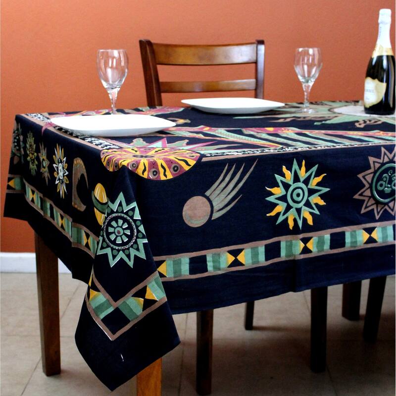 Cotton Celestial Sun Moon Star Rectangle Tablecloth Collection