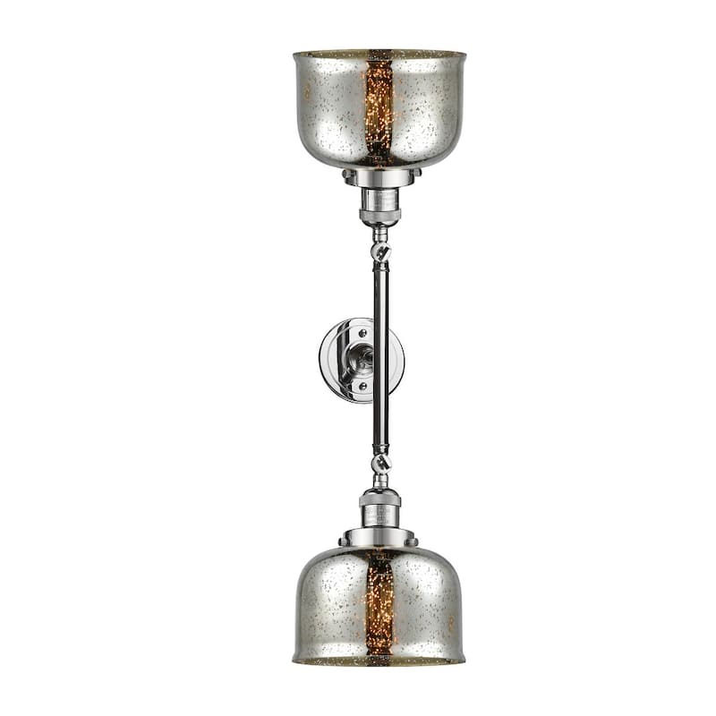 Innovations Lighting Large Bell 2 Light 23" Wide Bathroom Vanity Light - Polished Chrome / Silver Plated Mercury