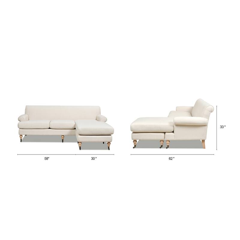 Alana 88" L Shape Reversible Chaise Sectional Sofa
