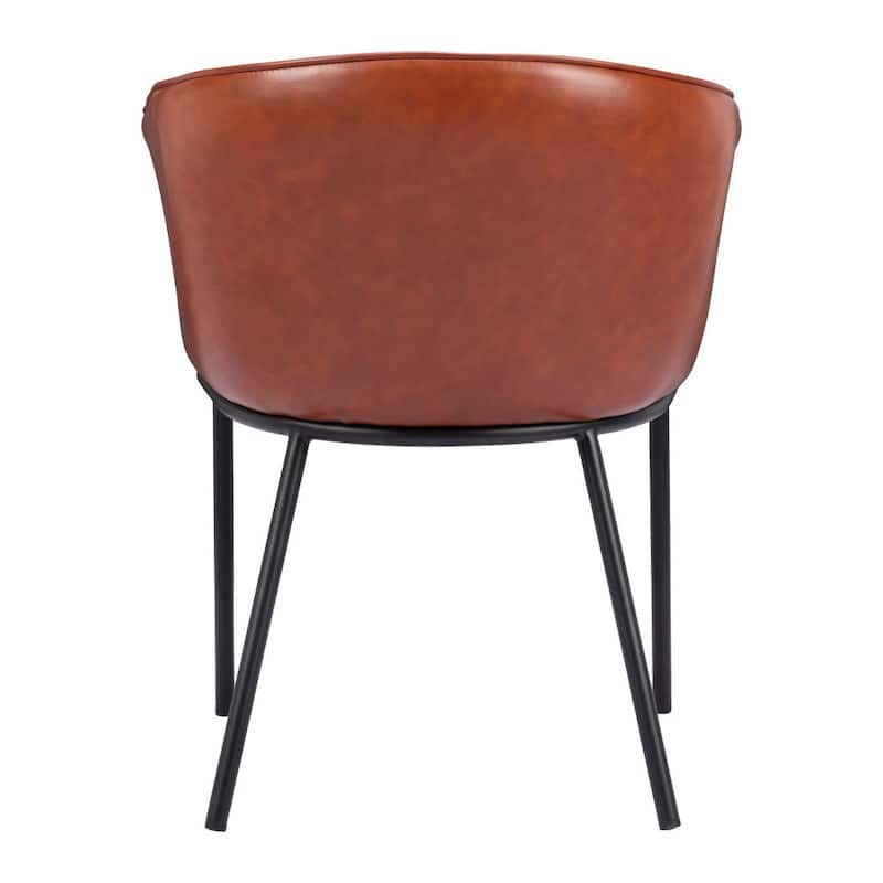 HomeRoots Brown and Black Upholstered Faux Leather Dining Arm Chair - 26' X '30.9' X '25