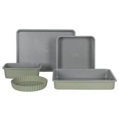 Sur La Table Kitchen Essential Carbon Steel Baking Pans Bakeware Set w/ Ceramic Non stick - Juniper Green Exterior