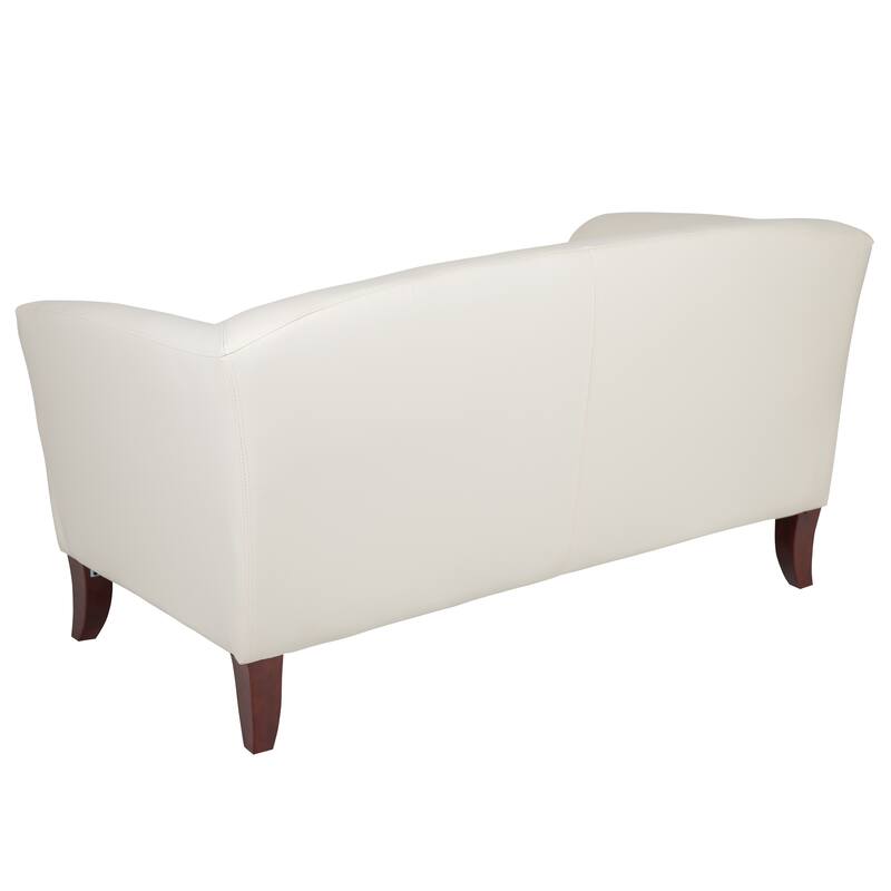 LeatherSoft Loveseat with Wood Feet