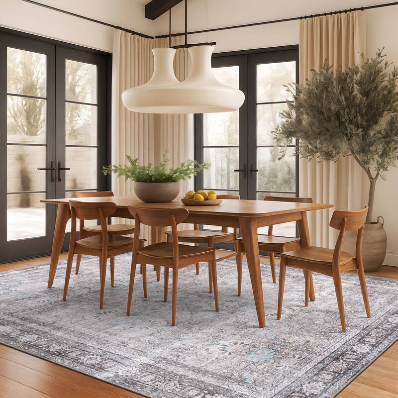 World Rug Gallery Vintage Inspired Machine Washable Non Slip Area Rug