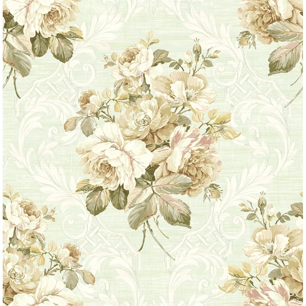 Seabrook Designs Tabitha Flora Bunch Unpasted Wallpaper
