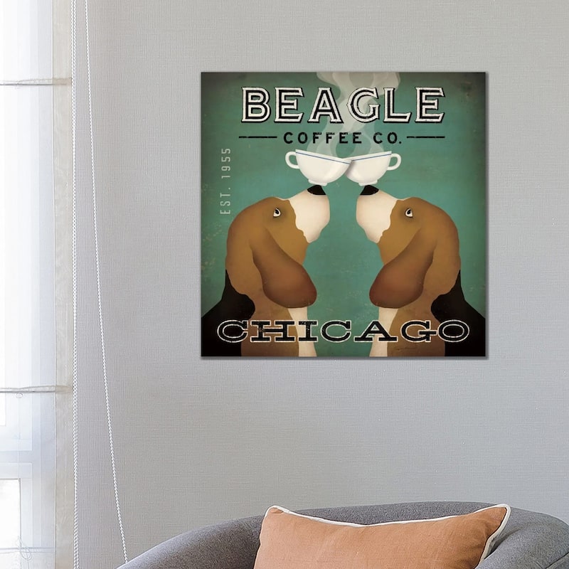 iCanvas "Beagle Coffee Co." by Ryan Fowler Canvas Print - 26x26x1.5