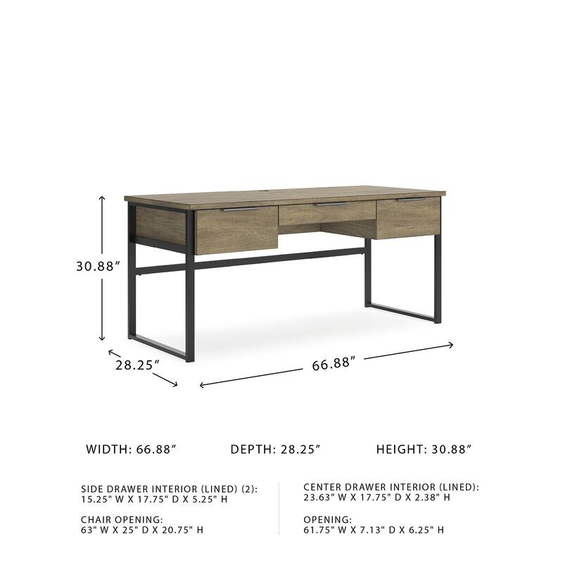 Signature Design by Ashley Montia Light Brown 67" Home Office Desk