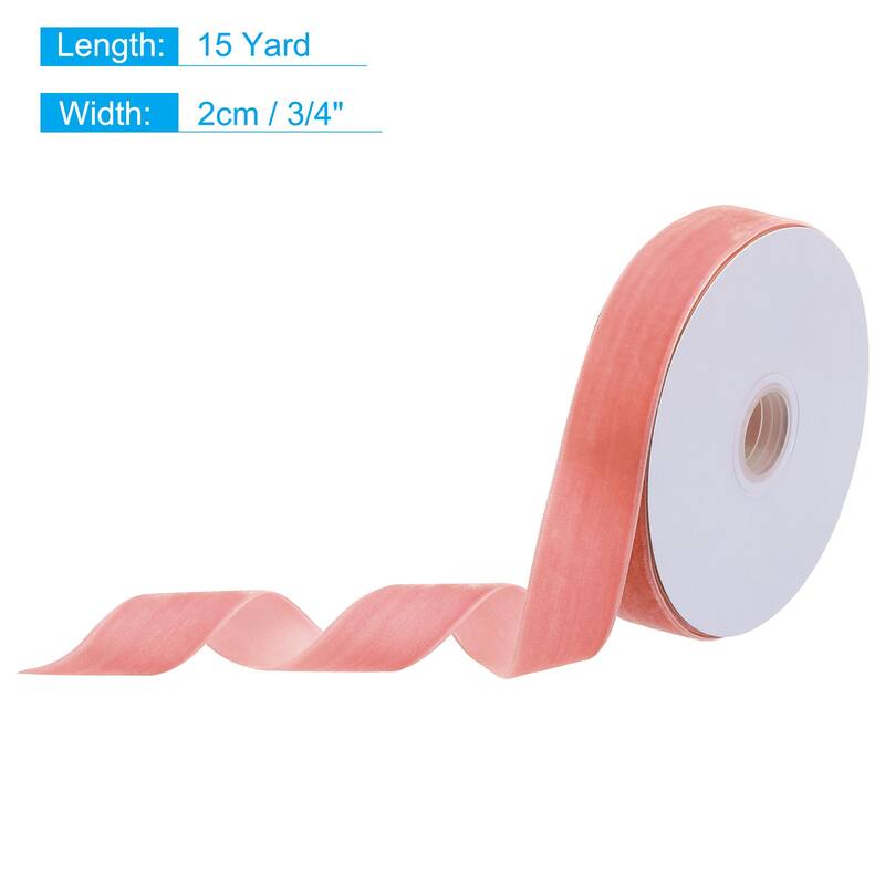 Velvet Ribbon Single Face Spool Silky for Gift Wrapping Bow Decoration - Deep Pink - 3/4 Inch x 15 Yard