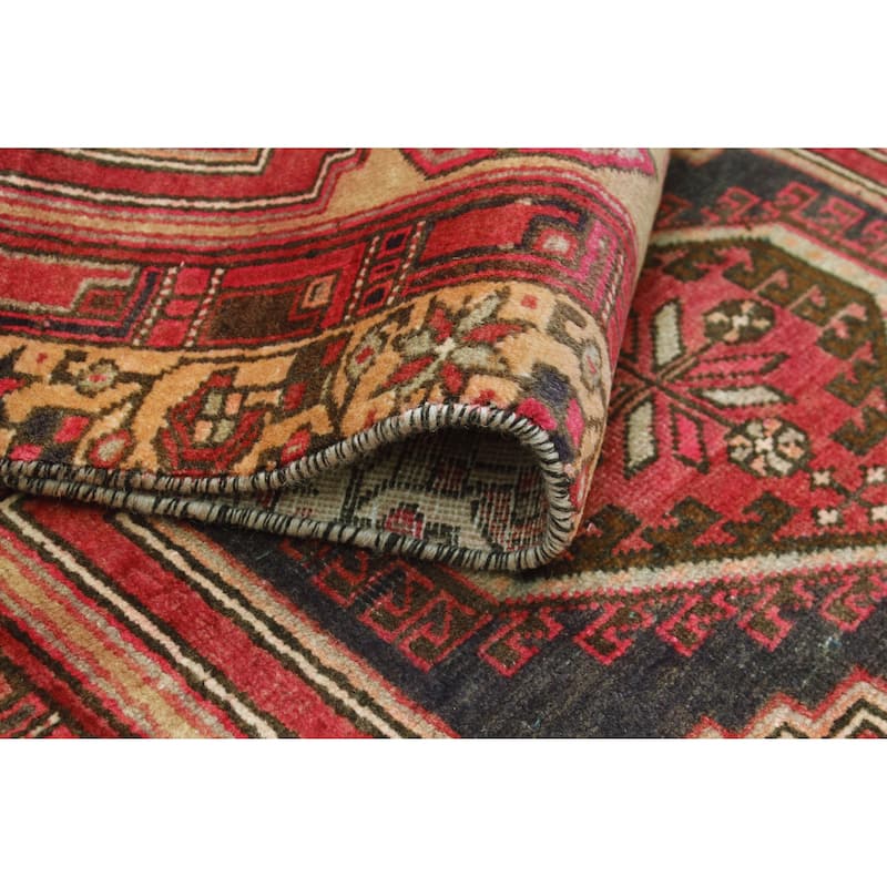 Fine Vintage Distressed Burak Navy/Red Runner - 3'0" x 10'7"