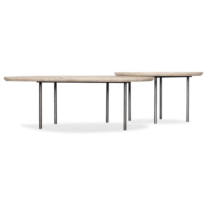 Hooker Furniture 7228-80035 Commerce and Market Two Piece Travertine - Charcoal Gray / White Travertine