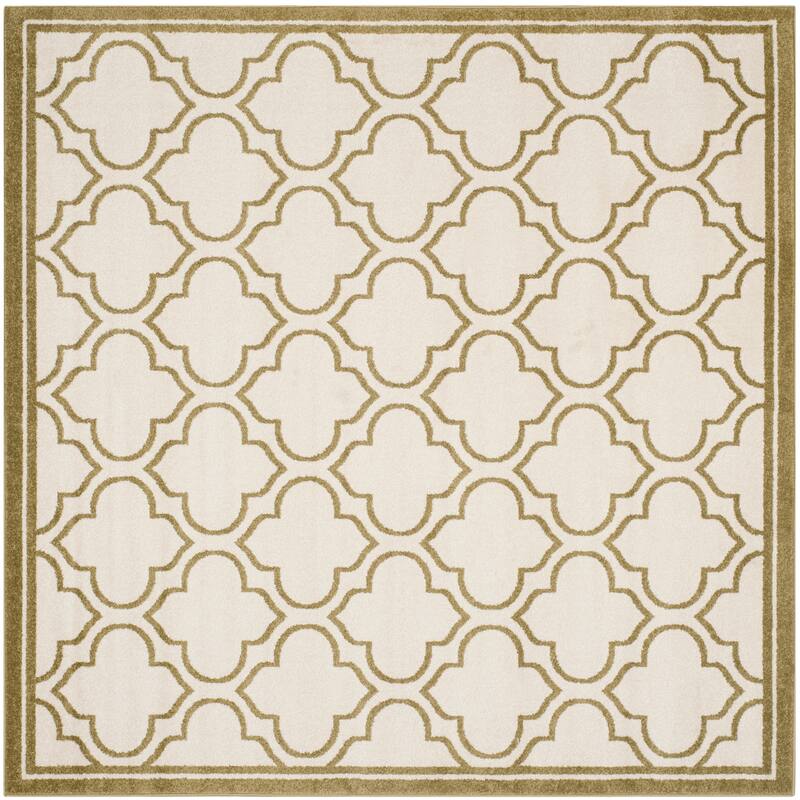 SAFAVIEH, Amherst Doraline Modern Rug - 7' Square - Ivory/Light Green