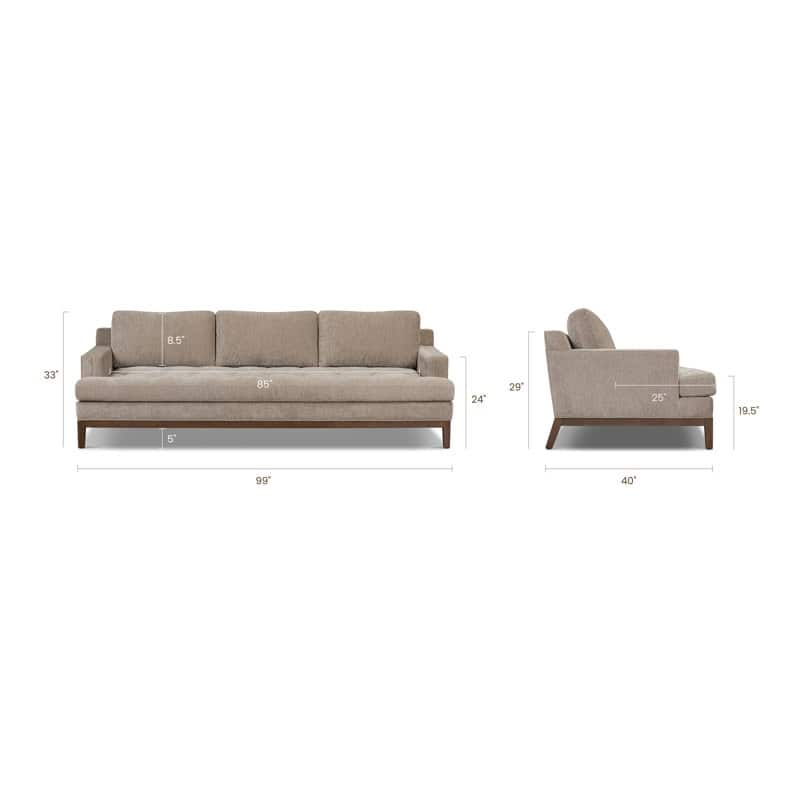 Poly & Bark Vernon 99" Sofa in Taupe Brown