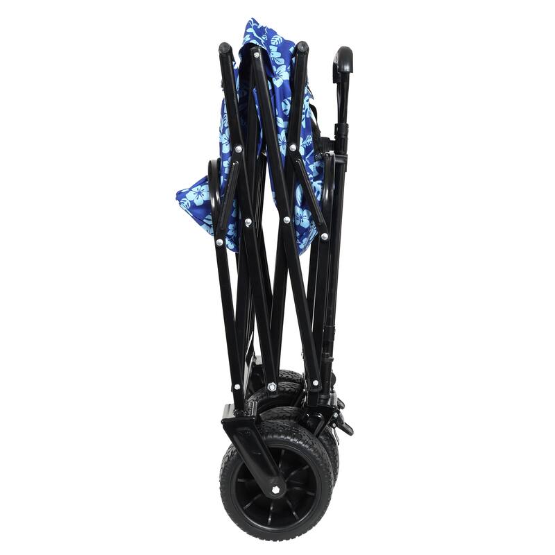 440lbs Collapsible Foldable Wagon Cart, Beach Wagon Utility Cart Utility Wagon Grocery Cart