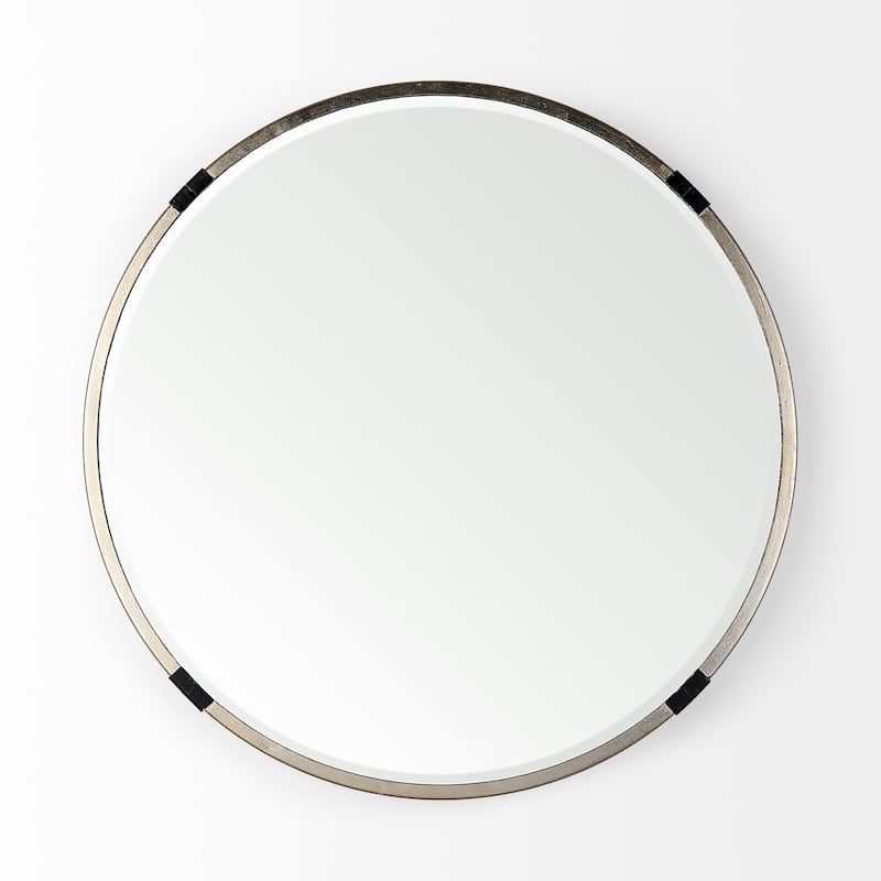 Melissa 23" Small Round Gold Metal Wall Mirror