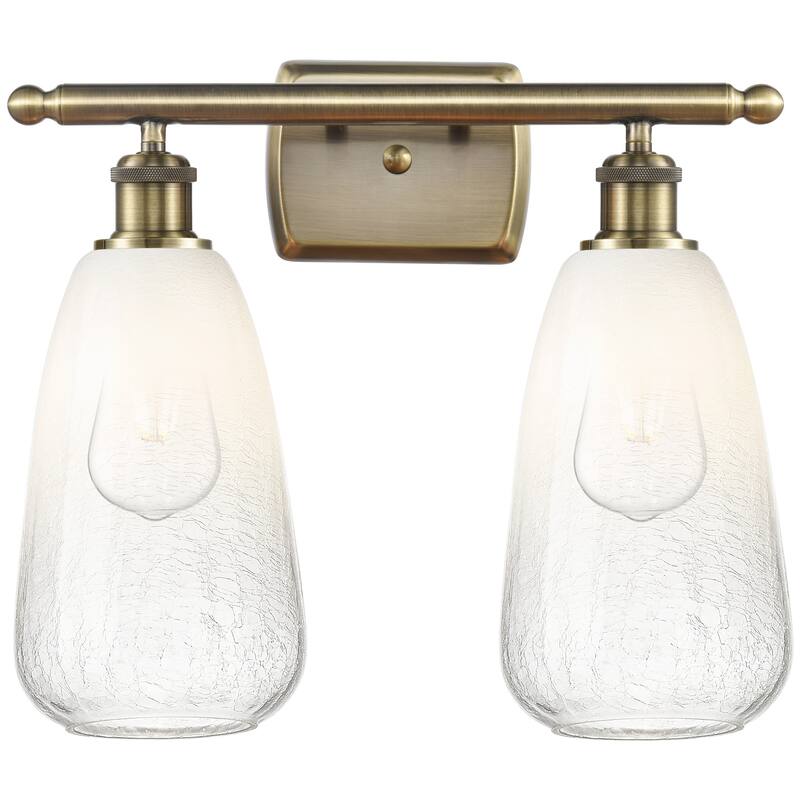 Innovations Lighting 516-2W-14-16 Brookhaven Almond Vanity Brookhaven - Antique Brass / Opal