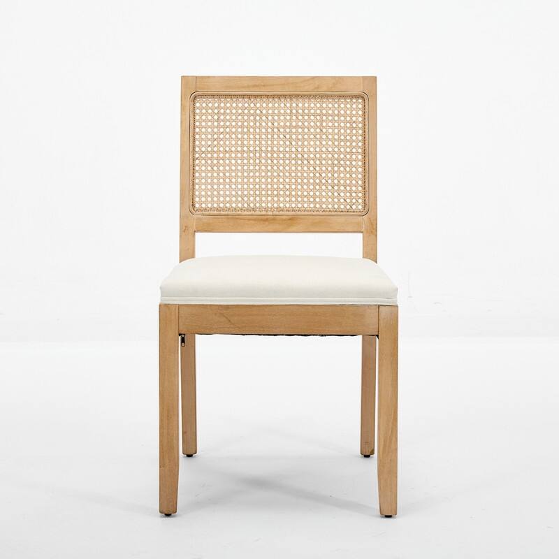 Rattan Dining Chairs Set of 2, Kitchen & Dining Room Chairs, Cane Upholstered Kitchen Side Chair
