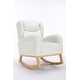 preview thumbnail 56 of 98, Teddy Fabric Upholstered Rocking Armchair with Solid Wood Frame & Legs, Cozy Ergonomic Lounge Chair with Soft Cushioning