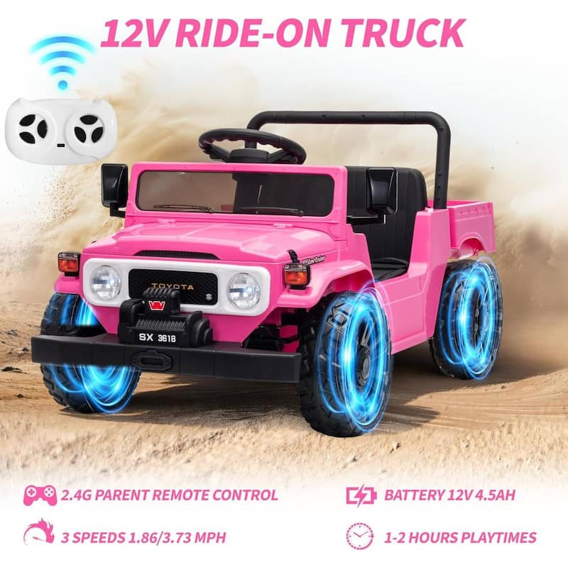 12V Licensed Toyota Electric Car Toy Ride on Truck for Best Kids Gift