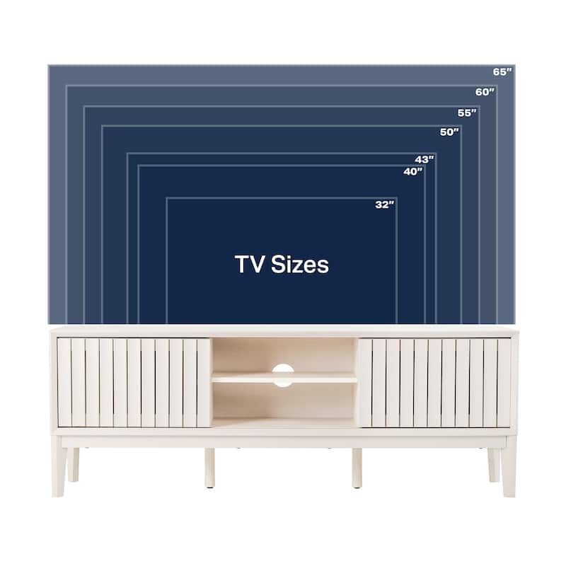 Damien 58 in. Farmhouse 3-Storage Sliding Door TV Stand Fits TVs up to 65 in. with Cable Management, by JONATHAN Y - 58"