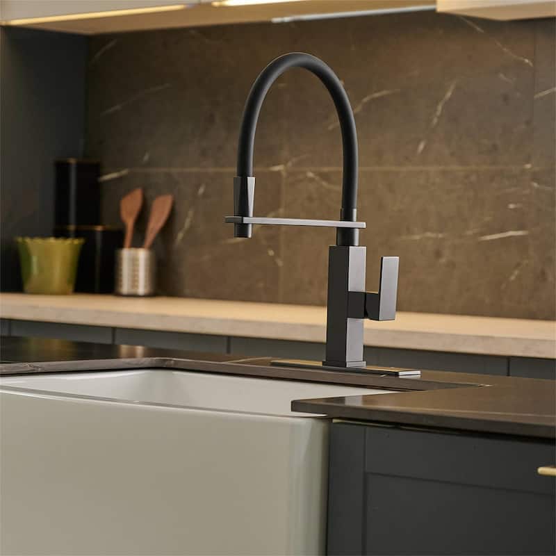Single Handle Kitchen Sink Faucets With Pull Down Sprayer One Hole Basin Vanity Faucet Stainless Steel Lead Free Modern Tap