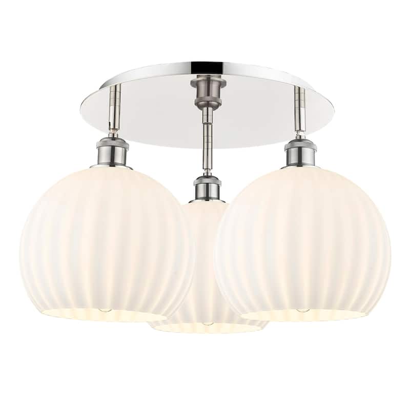 Innovations Lighting 516-3C-13-22-White Venetian-Indoor Ceiling - Polished Nickel / White Venetian