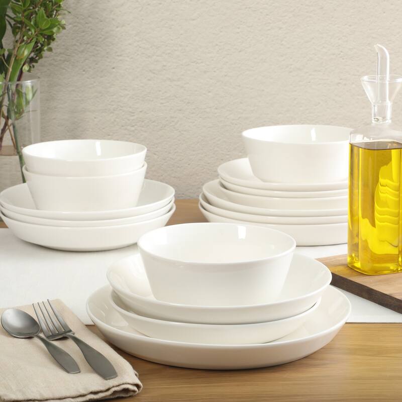 Gibson Home Summer Shades 16 Piece Plates and Bowls Dishes Service for 4 Stoneware Dinnerware Set