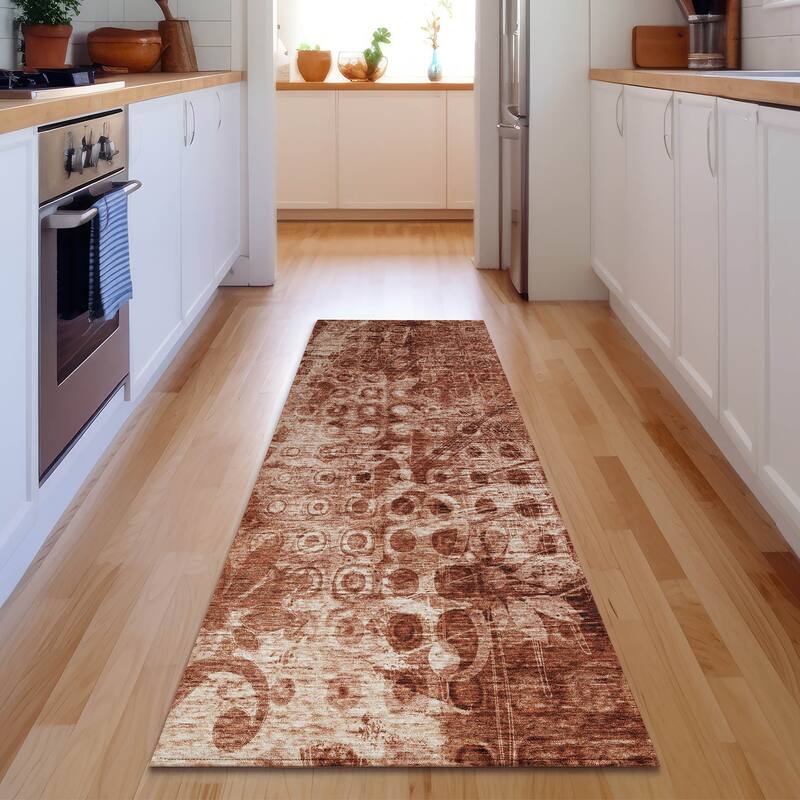 Premium Washable Super Soft Modern Impressions Mayfield Rug - Paprika - 2' 3" x 7' 6" - Runner