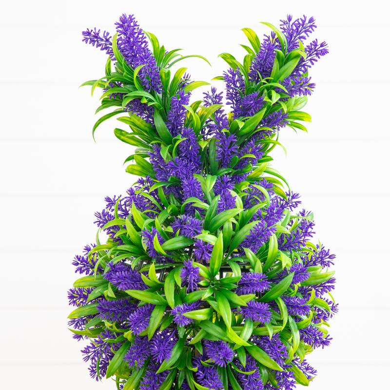 31-in UV Resistant Artificial Easter Bunny Shaped Lavender Topiary