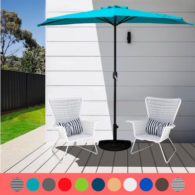 Merritt 9 Ft Half Market Umbrella Included Base
