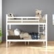 preview thumbnail 23 of 30, Full Over Full Bunk Bed with Convertible Design, Wooden Frame with Guardrails, No Box Spring Required,Guest Room Furniture WHITE