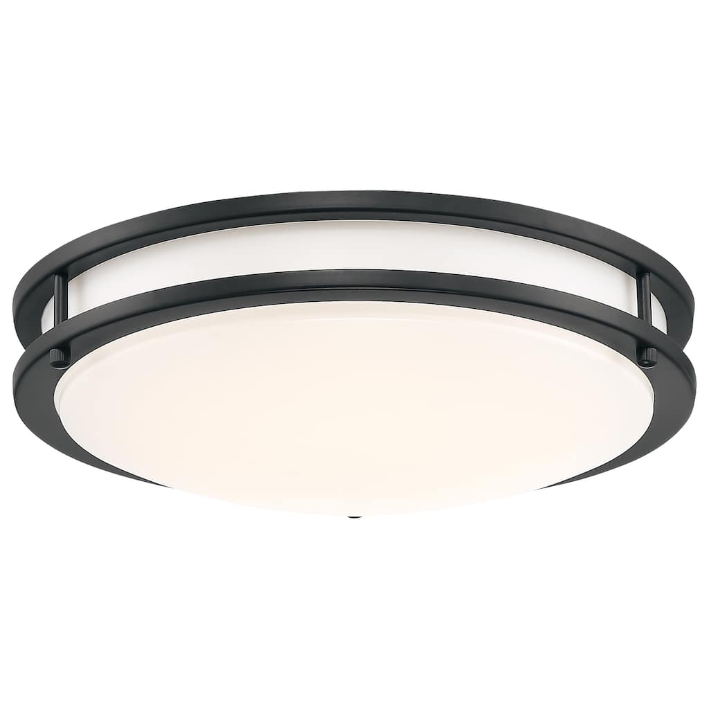 Access Lighting Solero III 12in W LED Flush Mount - Matte Black - Acrylic Lens - Dedicated LED