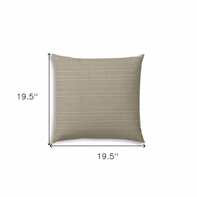 20" Tan Indoor Outdoor Throw Pillow Cover With Texture