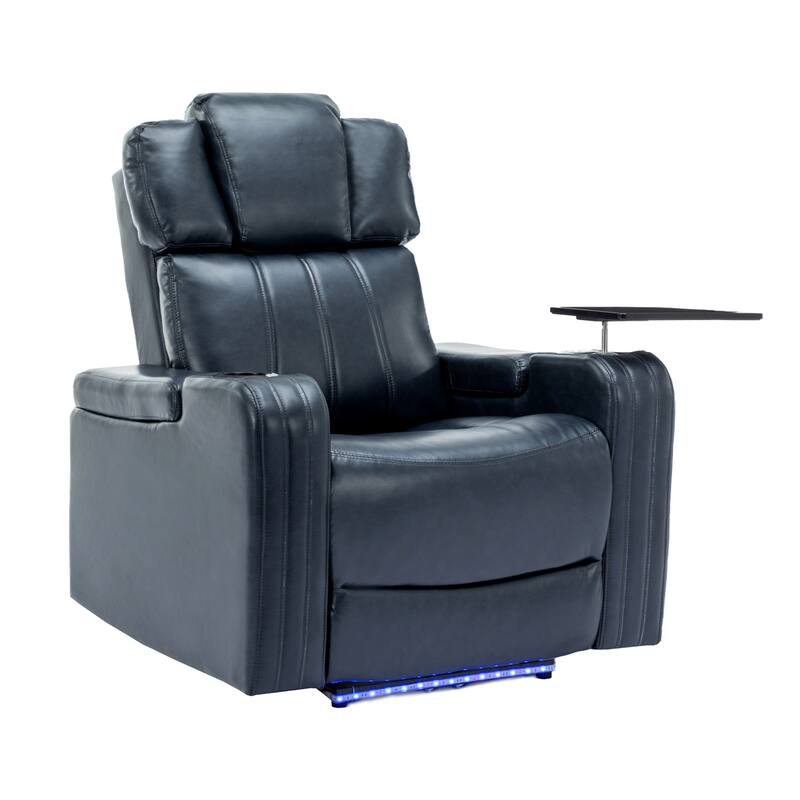 Power Recliner Individual Seat Home Theater Recliner with Cooling Cup Holder, Bluetooth Speaker, LED Lights, USB Ports