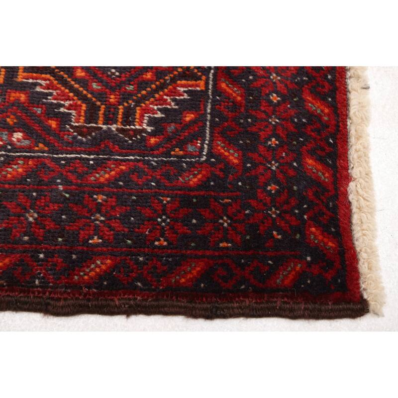 ECARPETGALLERY Hand-knotted Teimani Red Wool Rug - 3'2 x 5'10