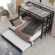 preview thumbnail 14 of 24, Vintage Full Over Full Bunk Bed with Built-In Ladder & Wood Slats Espresso