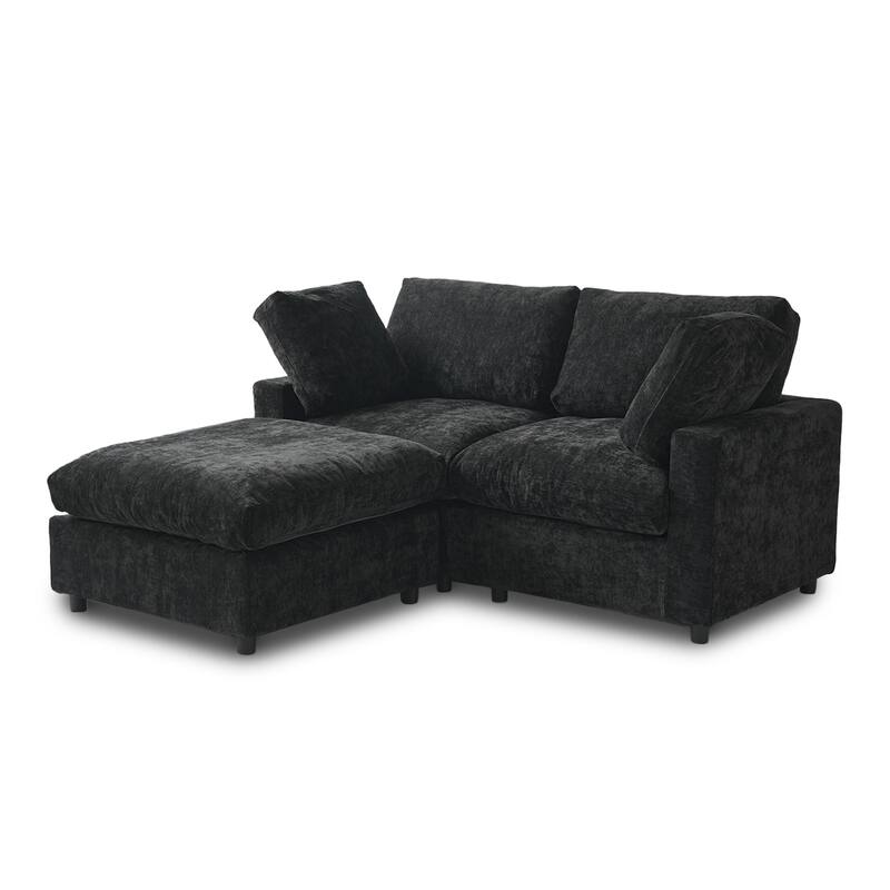 L Shape Modern Modular Sectional Sofa, Cushion Covers Removable, 67" Minimalist Sofa Couch for Living Room Office