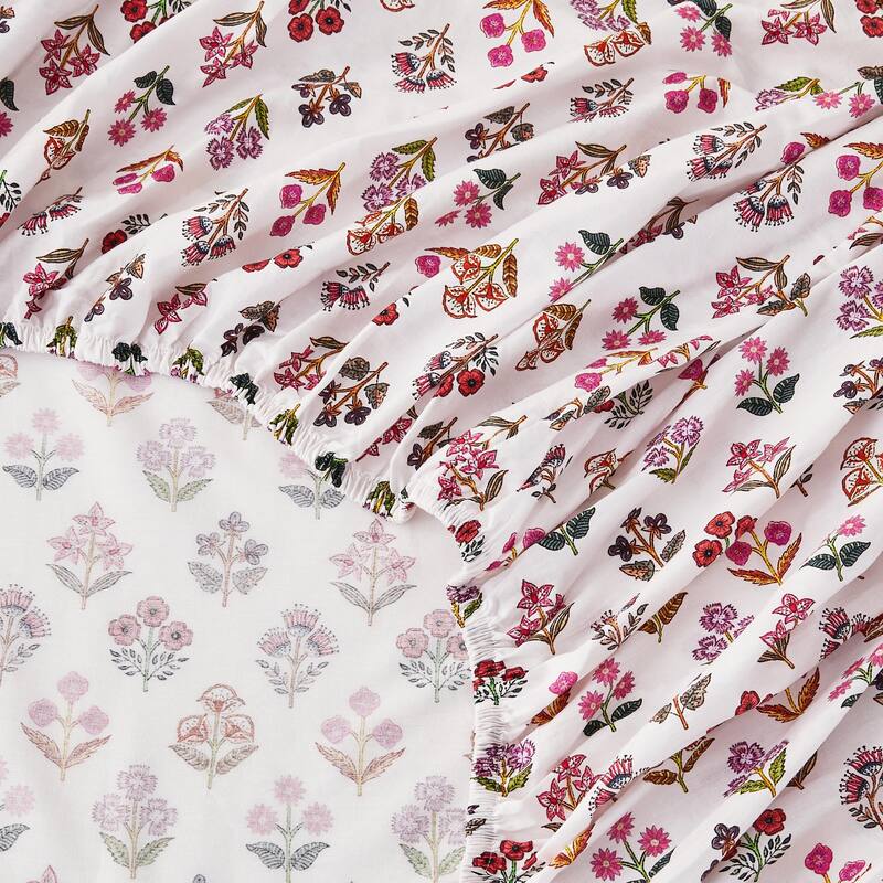 Happy Garden Cotton Sheet Set Multi Rose - King