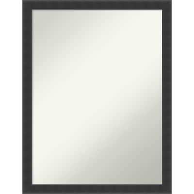Non-Beveled Wood Bathroom Wall Mirror - Mezzanotte Frame - Mezzanotte Black