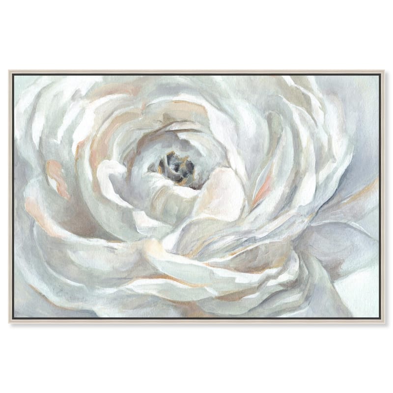 Powdery Peony Canvas by Art Remedy - 45" x 30" - Silver